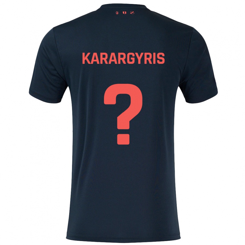 Niño Fútbol Camiseta Zois Karargyris #0 Negro Rojo 2ª Equipación 2024/25