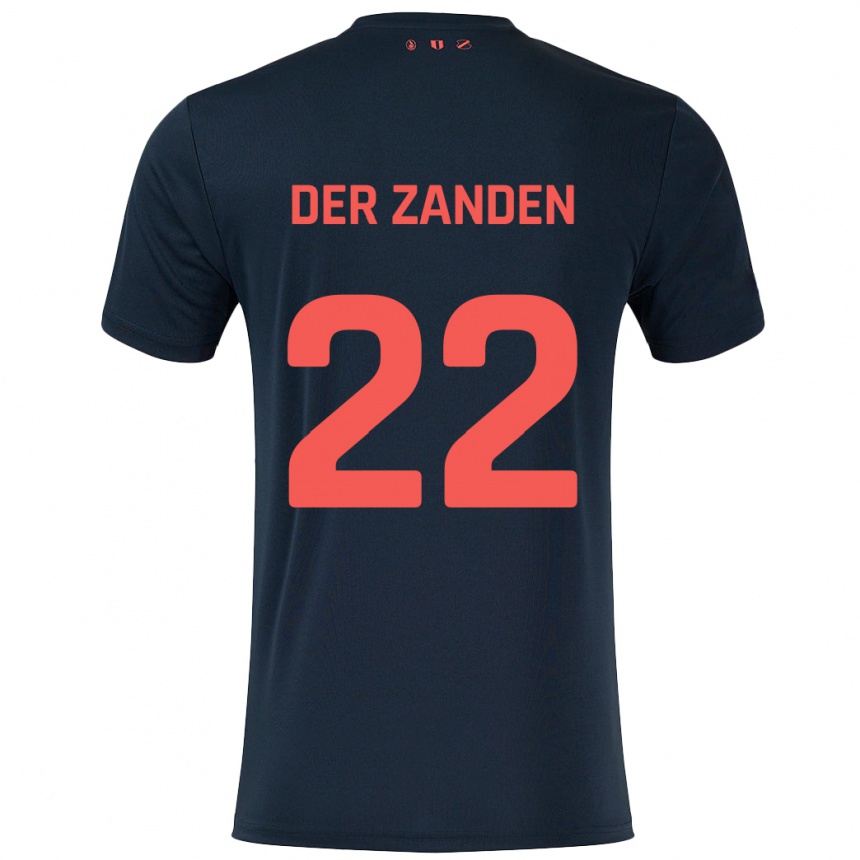 Niño Fútbol Camiseta Iise Van Der Zanden #22 Negro Rojo 2ª Equipación 2024/25