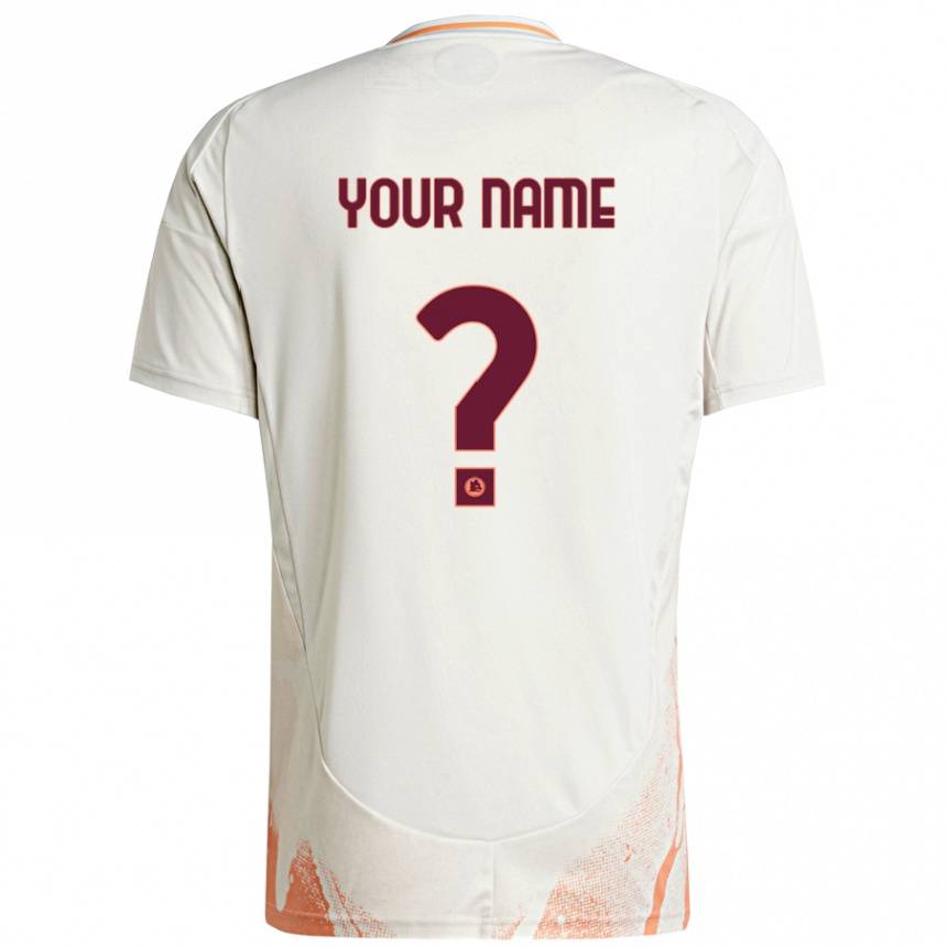 Niño Fútbol Camiseta Su Nombre #0 Crema Blanco Naranja 2ª Equipación 2024/25