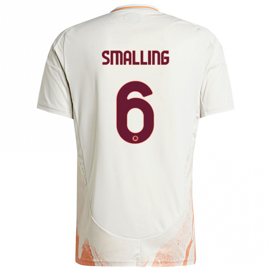 Niño Fútbol Camiseta Chris Smalling #6 Crema Blanco Naranja 2ª Equipación 2024/25