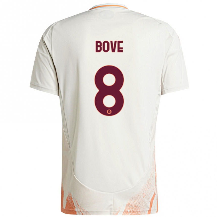 Niño Fútbol Camiseta Edoardo Bove #8 Crema Blanco Naranja 2ª Equipación 2024/25