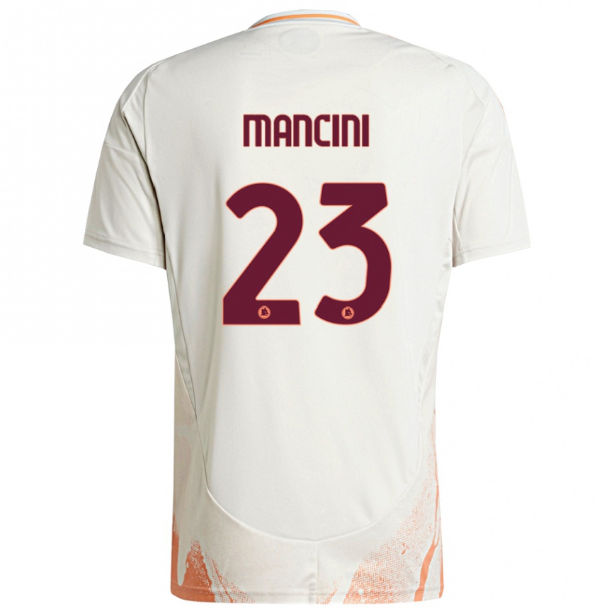 Niño Fútbol Camiseta Gianluca Mancini #23 Crema Blanco Naranja 2ª Equipación 2024/25