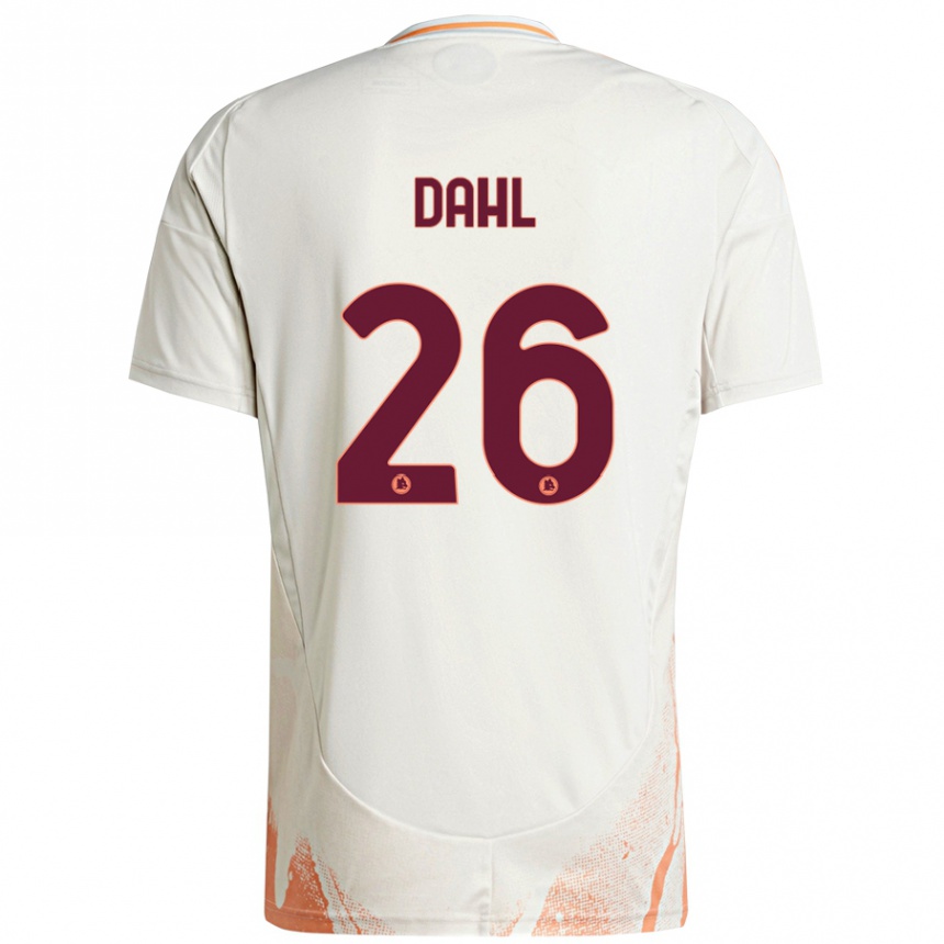 Niño Fútbol Camiseta Samuel Dahl #26 Crema Blanco Naranja 2ª Equipación 2024/25