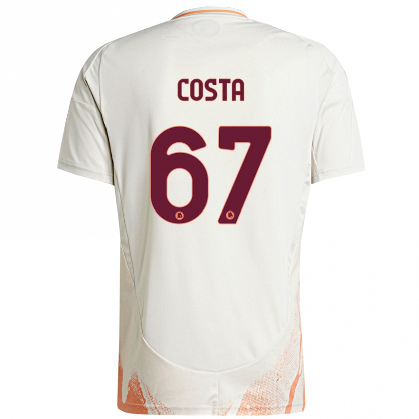 Niño Fútbol Camiseta João Costa #67 Crema Blanco Naranja 2ª Equipación 2024/25