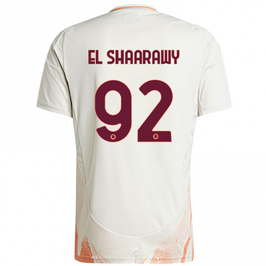 Niño Fútbol Camiseta Stephan El Shaarawy #92 Crema Blanco Naranja 2ª Equipación 2024/25