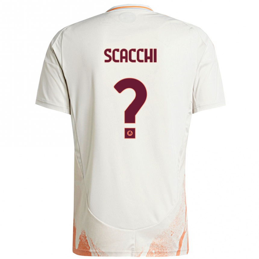 Niño Fútbol Camiseta Manuel Scacchi #0 Crema Blanco Naranja 2ª Equipación 2024/25