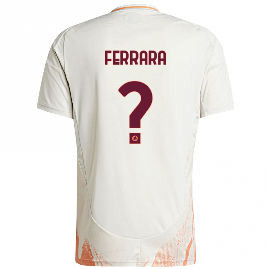 Niño Fútbol Camiseta Francesco Ferrara #0 Crema Blanco Naranja 2ª Equipación 2024/25