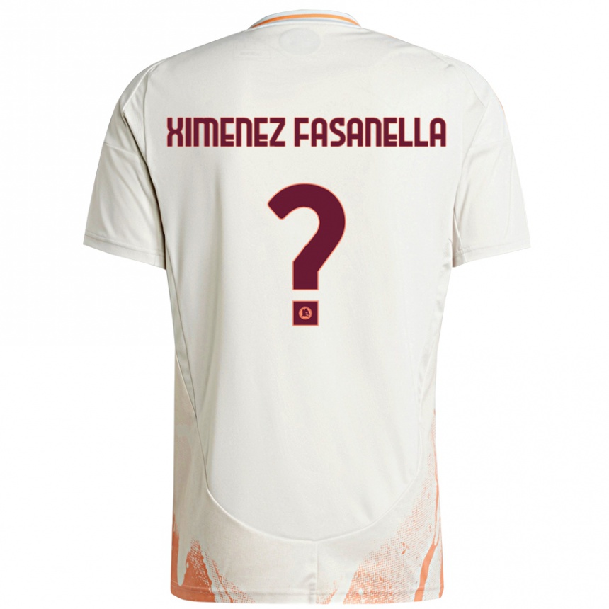 Niño Fútbol Camiseta Rafael Ximenez Fasanella #0 Crema Blanco Naranja 2ª Equipación 2024/25