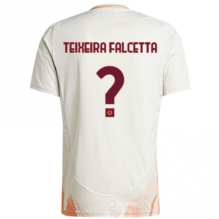 Niño Fútbol Camiseta Pietro Teixeira Falcetta #0 Crema Blanco Naranja 2ª Equipación 2024/25