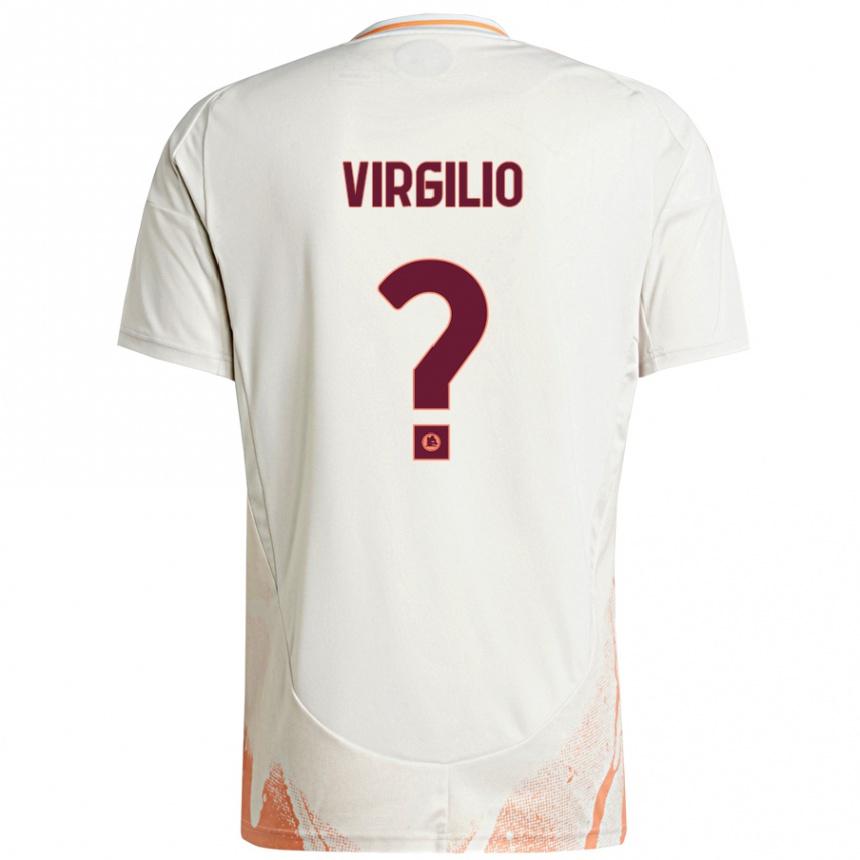 Niño Fútbol Camiseta Cristian Virgilio #0 Crema Blanco Naranja 2ª Equipación 2024/25