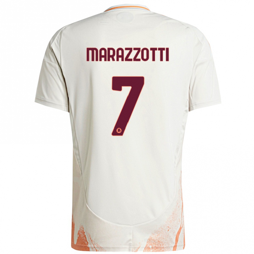 Niño Fútbol Camiseta Fabrizio Marazzotti #7 Crema Blanco Naranja 2ª Equipación 2024/25