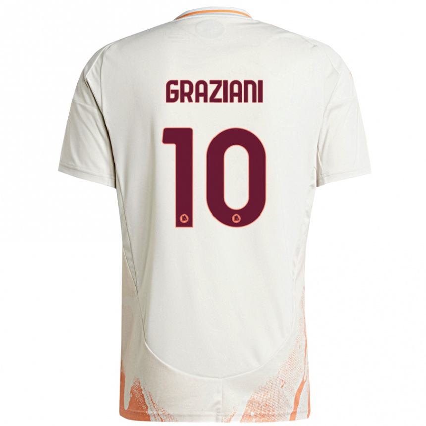 Niño Fútbol Camiseta Leonardo Graziani #10 Crema Blanco Naranja 2ª Equipación 2024/25