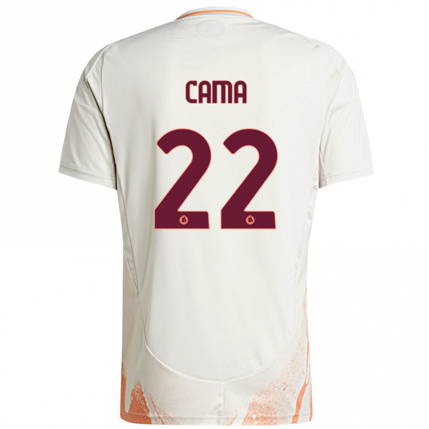 Niño Fútbol Camiseta Cristian Cama #22 Crema Blanco Naranja 2ª Equipación 2024/25