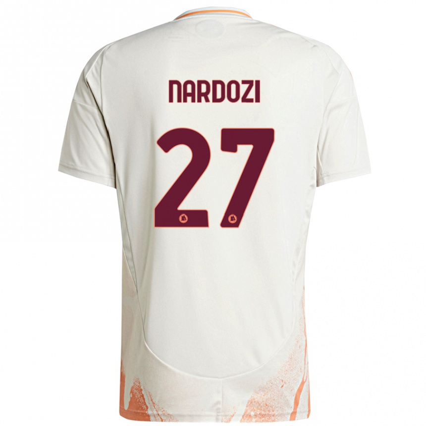 Niño Fútbol Camiseta Manuel Nardozi #27 Crema Blanco Naranja 2ª Equipación 2024/25