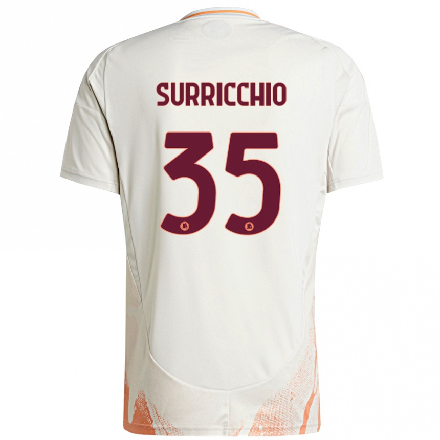 Niño Fútbol Camiseta Jacopo Surricchio #35 Crema Blanco Naranja 2ª Equipación 2024/25