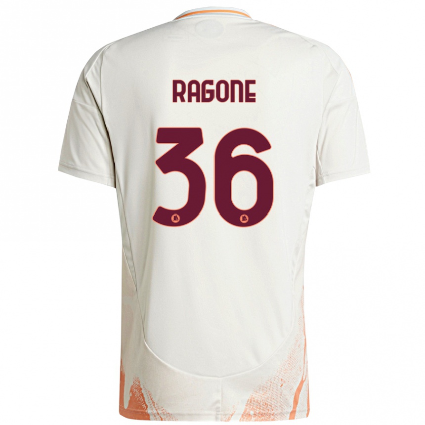 Niño Fútbol Camiseta Diego Ragone #36 Crema Blanco Naranja 2ª Equipación 2024/25