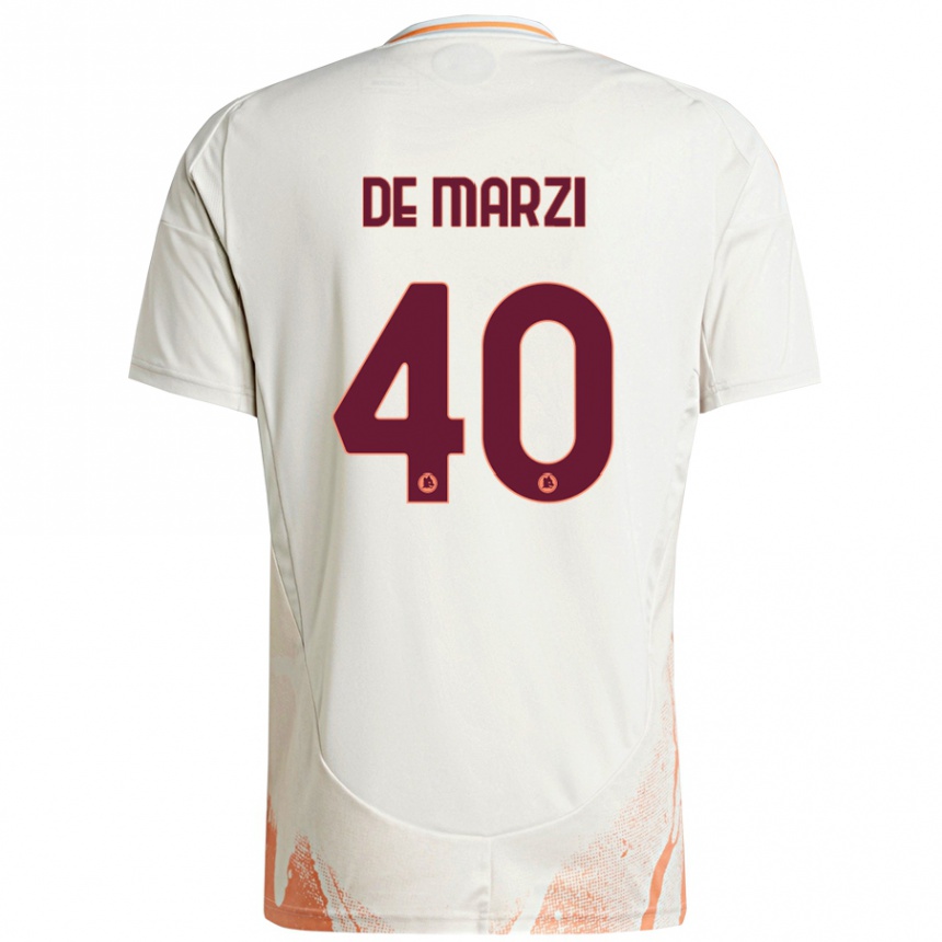 Niño Fútbol Camiseta Giorgio De Marzi #40 Crema Blanco Naranja 2ª Equipación 2024/25