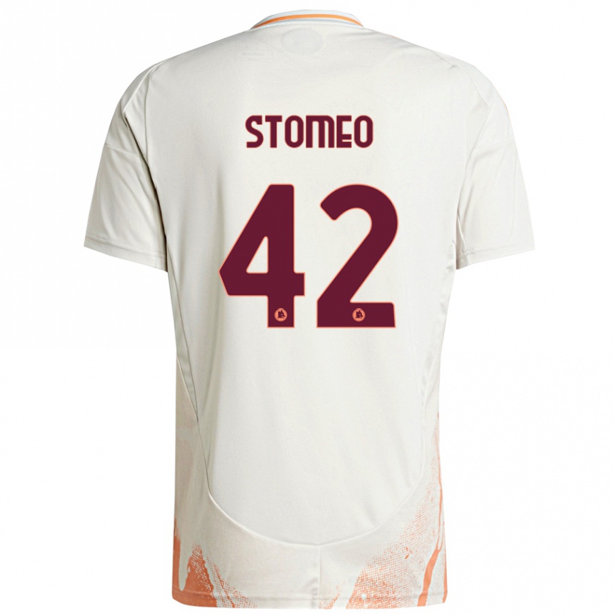 Niño Fútbol Camiseta Giorgio Stomeo #42 Crema Blanco Naranja 2ª Equipación 2024/25