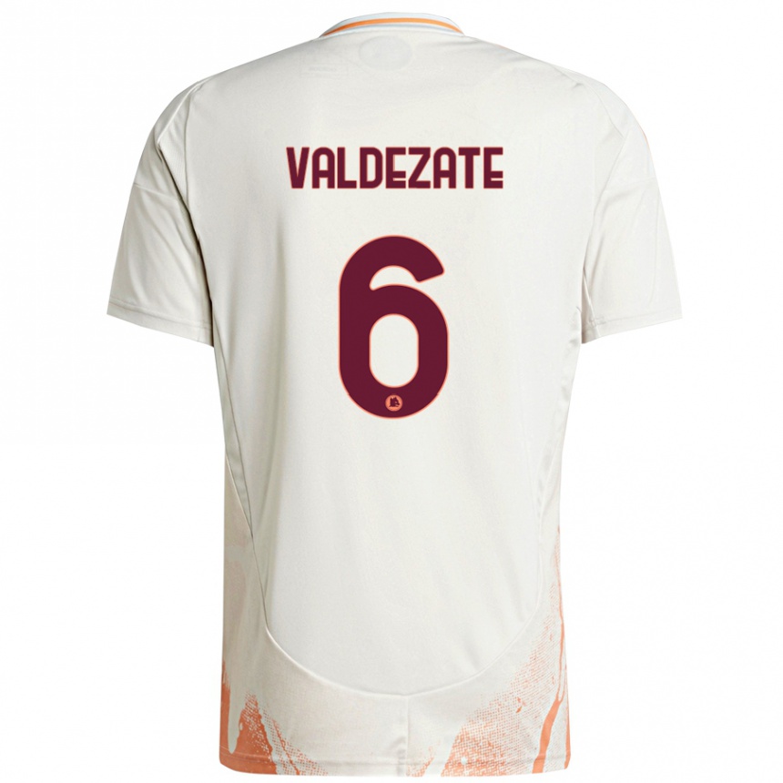 Niño Fútbol Camiseta Oihane Valdezate #6 Crema Blanco Naranja 2ª Equipación 2024/25