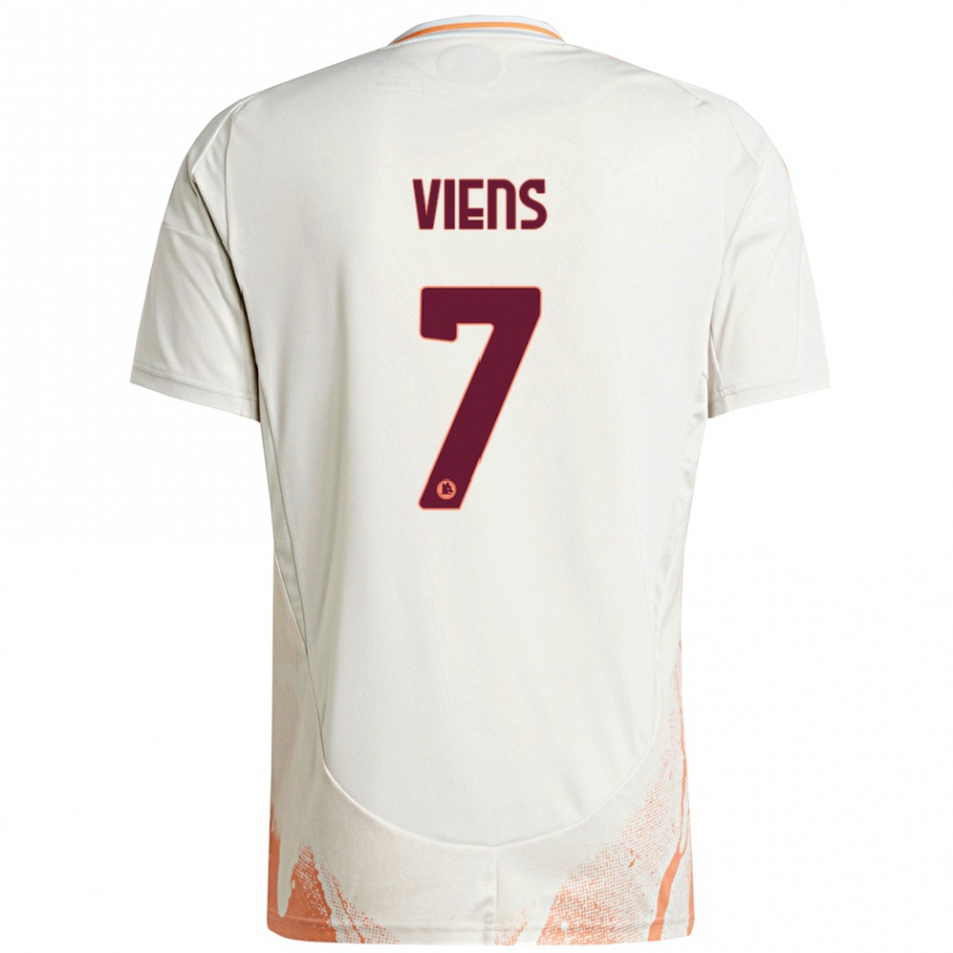 Niño Fútbol Camiseta Evelyne Viens #7 Crema Blanco Naranja 2ª Equipación 2024/25