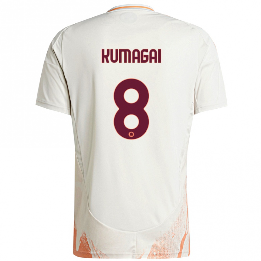 Niño Fútbol Camiseta Saki Kumagai #8 Crema Blanco Naranja 2ª Equipación 2024/25