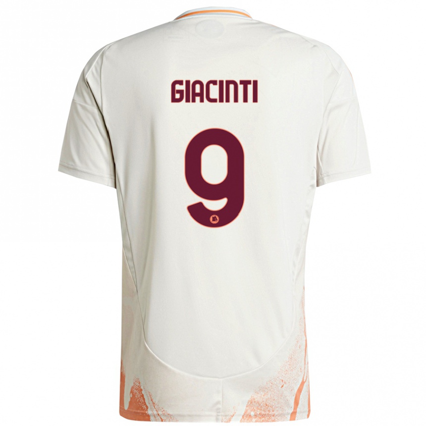 Niño Fútbol Camiseta Valentina Giacinti #9 Crema Blanco Naranja 2ª Equipación 2024/25