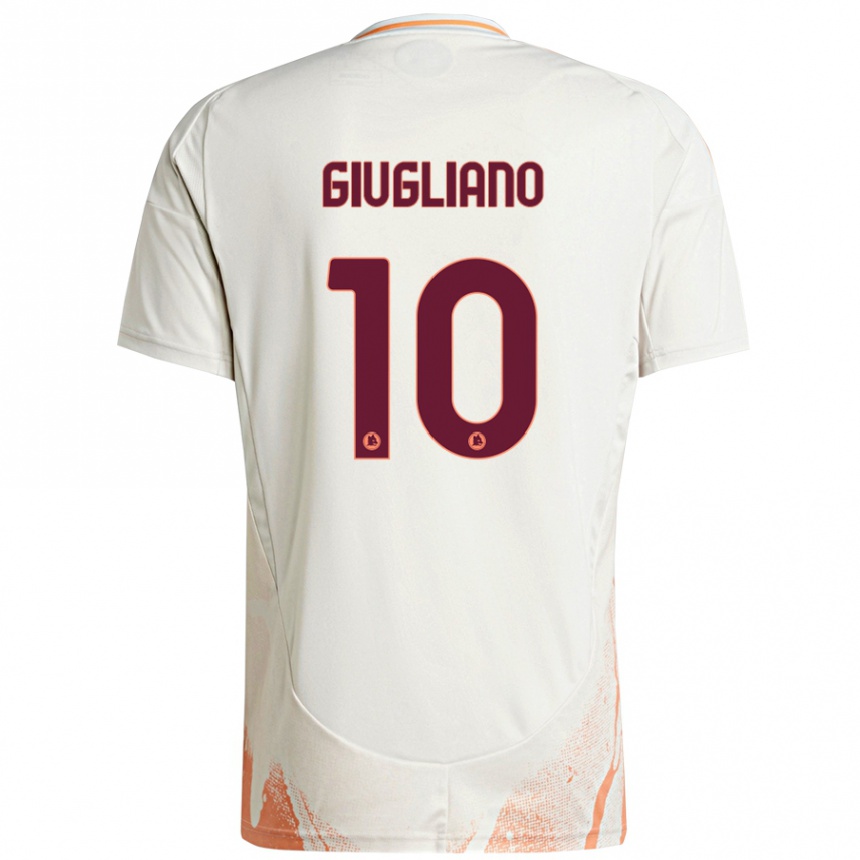 Niño Fútbol Camiseta Manuela Giugliano #10 Crema Blanco Naranja 2ª Equipación 2024/25