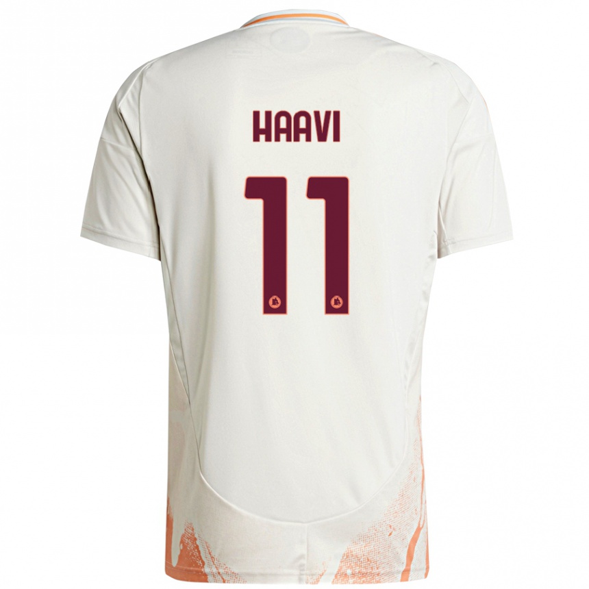 Niño Fútbol Camiseta Emilie Haavi #11 Crema Blanco Naranja 2ª Equipación 2024/25