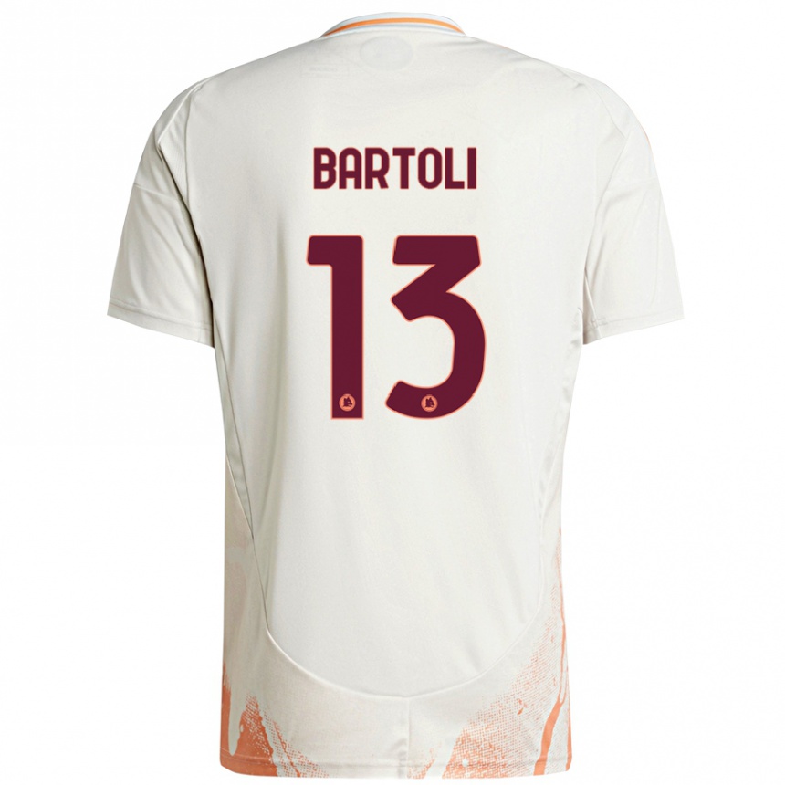 Niño Fútbol Camiseta Elisa Bartoli #13 Crema Blanco Naranja 2ª Equipación 2024/25