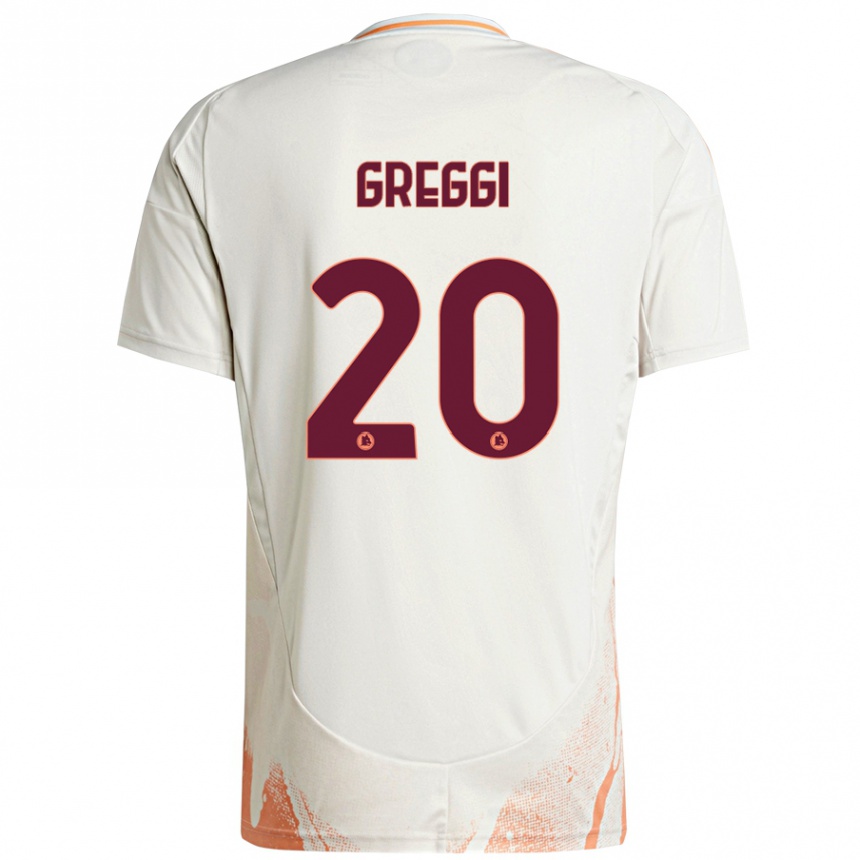 Niño Fútbol Camiseta Giada Greggi #20 Crema Blanco Naranja 2ª Equipación 2024/25