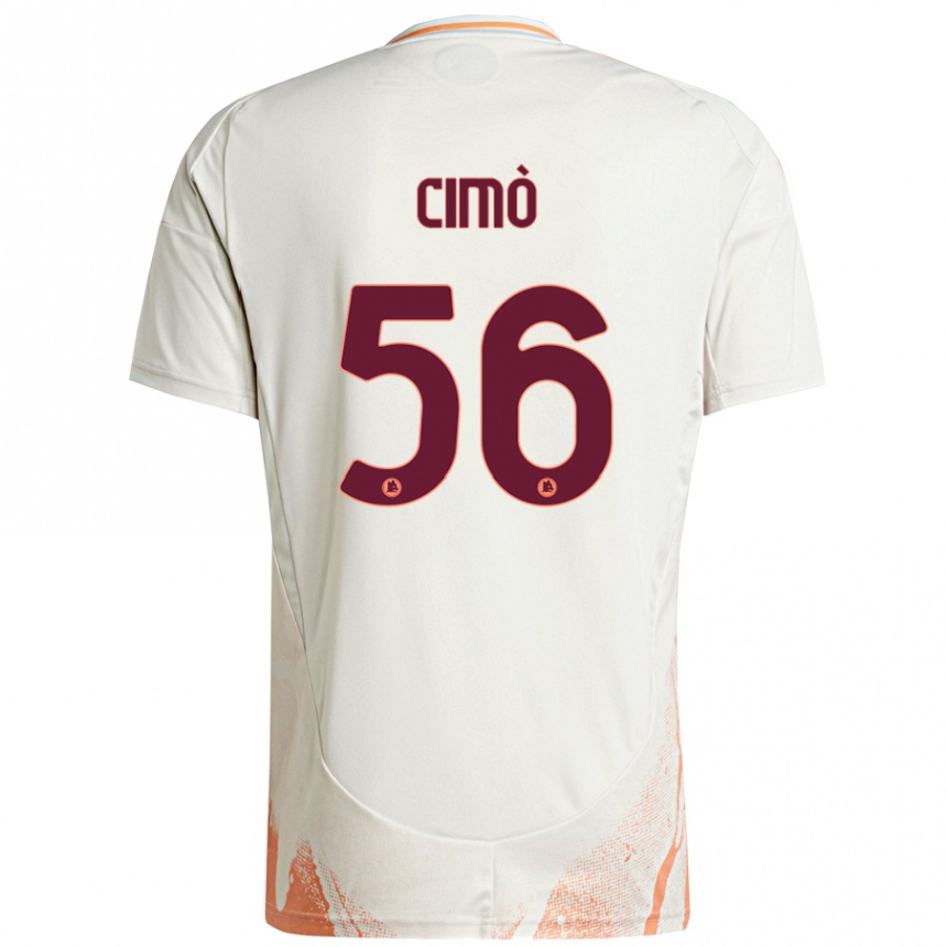 Niño Fútbol Camiseta Giada Cimò #56 Crema Blanco Naranja 2ª Equipación 2024/25