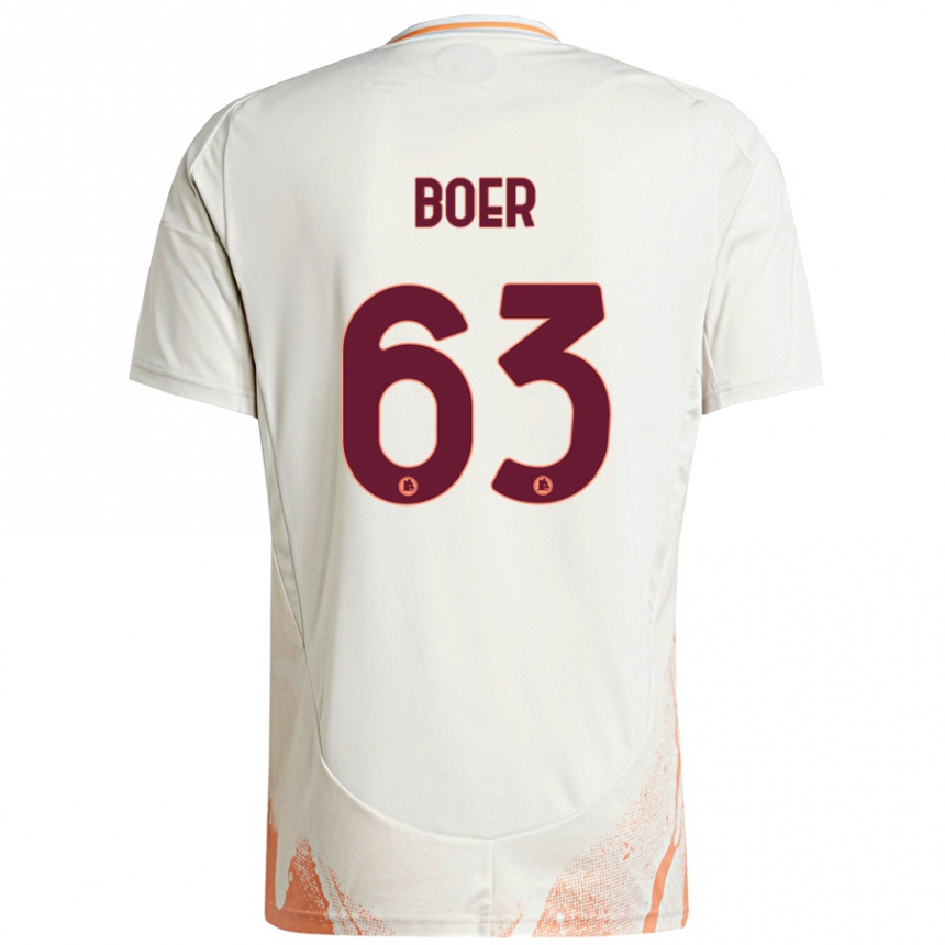 Niño Fútbol Camiseta Pietro Boer #63 Crema Blanco Naranja 2ª Equipación 2024/25