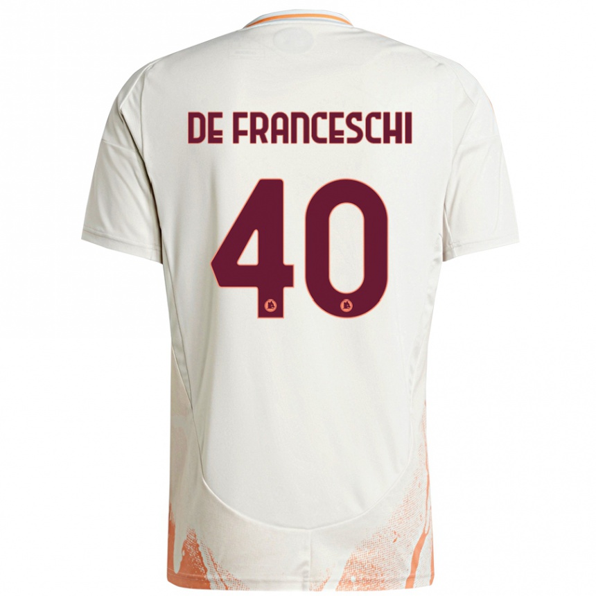 Niño Fútbol Camiseta Leonardo De Franceschi #40 Crema Blanco Naranja 2ª Equipación 2024/25