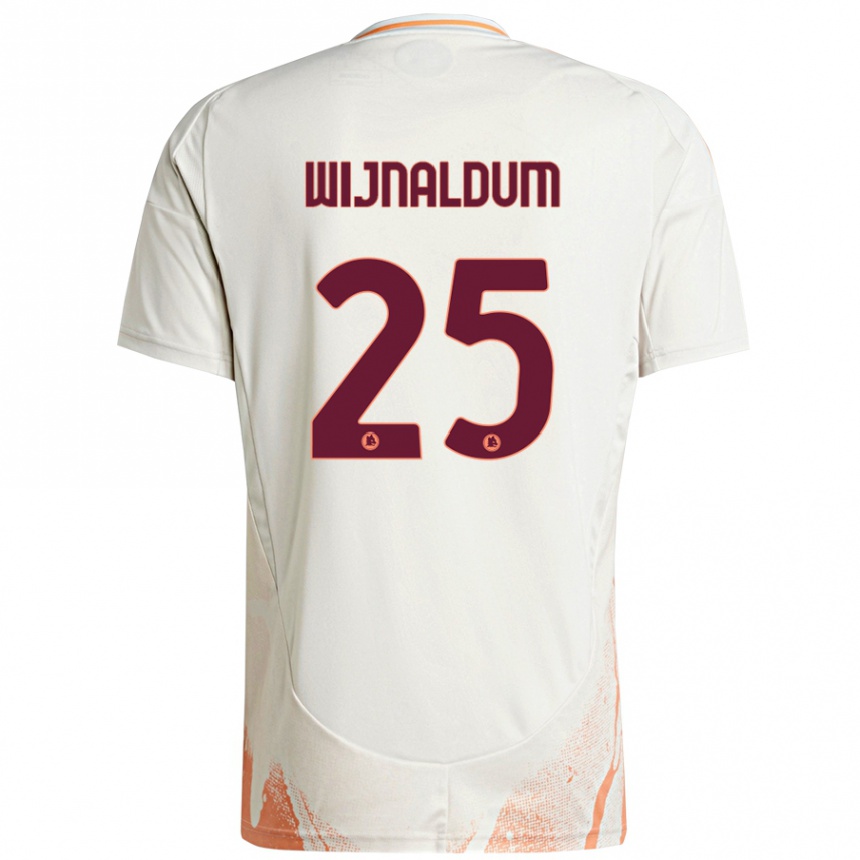 Niño Fútbol Camiseta Georginio Wijnaldum #25 Crema Blanco Naranja 2ª Equipación 2024/25