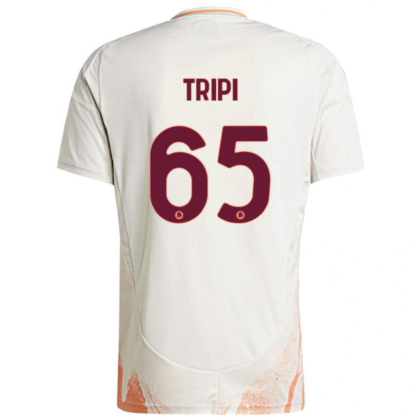 Niño Fútbol Camiseta Filippo Tripi #65 Crema Blanco Naranja 2ª Equipación 2024/25