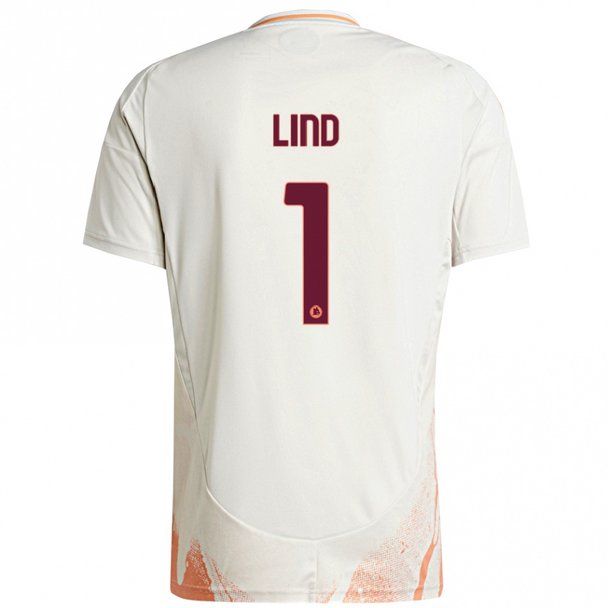 Niño Fútbol Camiseta Emma Lind #1 Crema Blanco Naranja 2ª Equipación 2024/25