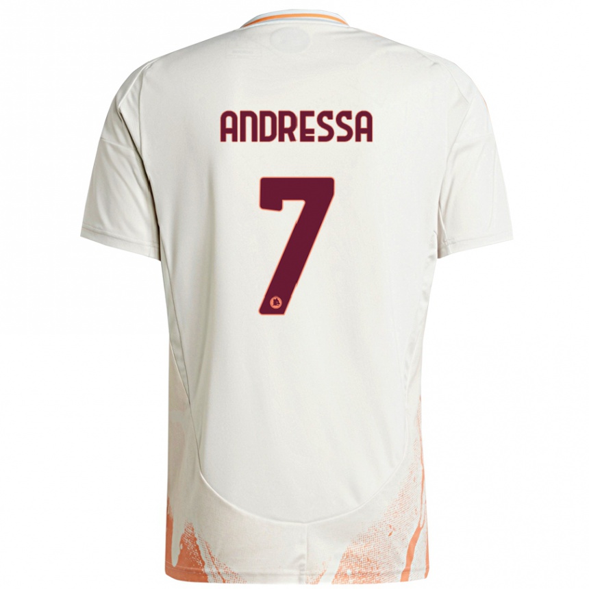 Niño Fútbol Camiseta Andressa #7 Crema Blanco Naranja 2ª Equipación 2024/25