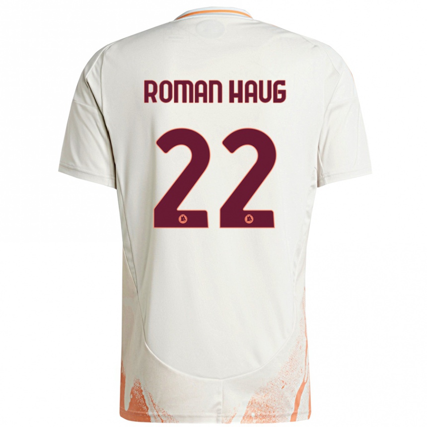 Niño Fútbol Camiseta Sophie Roman Haug #22 Crema Blanco Naranja 2ª Equipación 2024/25