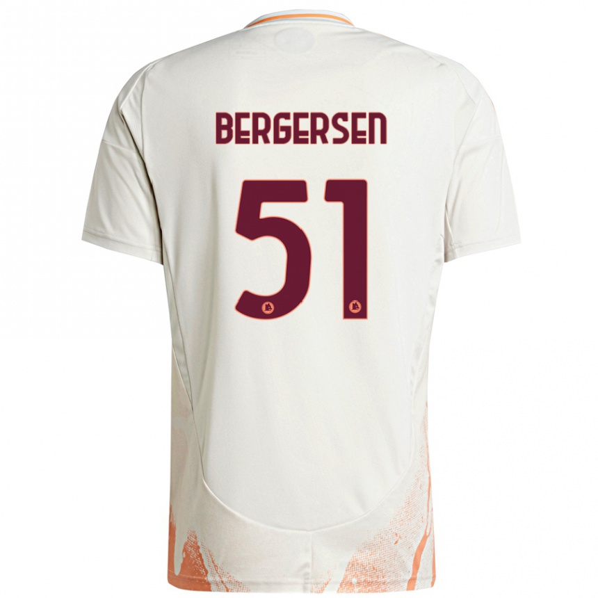 Niño Fútbol Camiseta Mina Bergersen #51 Crema Blanco Naranja 2ª Equipación 2024/25