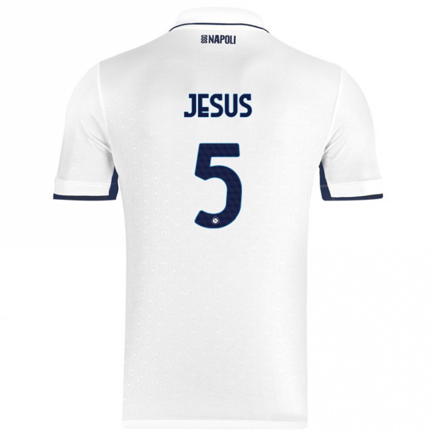 Niño Fútbol Camiseta Juan Jesus #5 Blanco Azul Real 2ª Equipación 2024/25