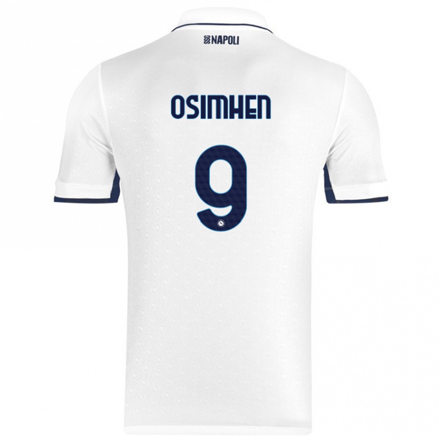 Niño Fútbol Camiseta Victor Osimhen #9 Blanco Azul Real 2ª Equipación 2024/25