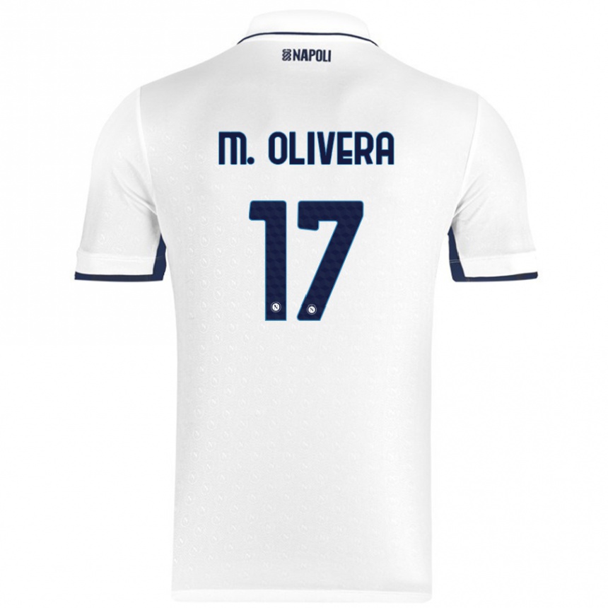 Niño Fútbol Camiseta Mathias Olivera #17 Blanco Azul Real 2ª Equipación 2024/25