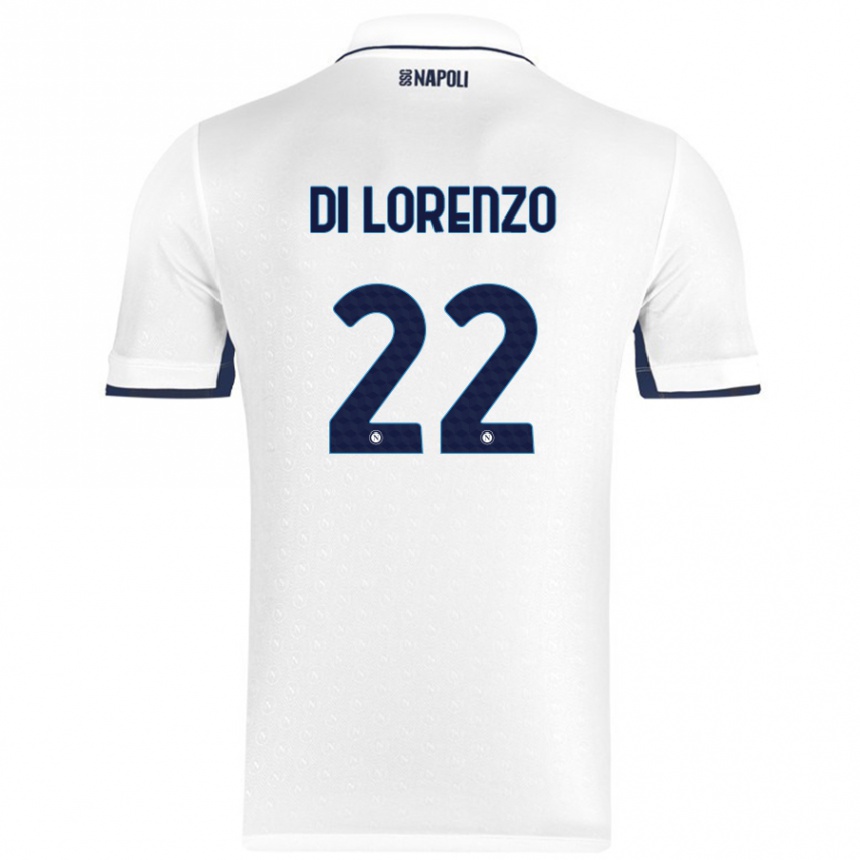 Niño Fútbol Camiseta Giovanni Di Lorenzo #22 Blanco Azul Real 2ª Equipación 2024/25