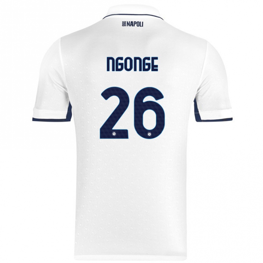 Niño Fútbol Camiseta Cyril Ngonge #26 Blanco Azul Real 2ª Equipación 2024/25