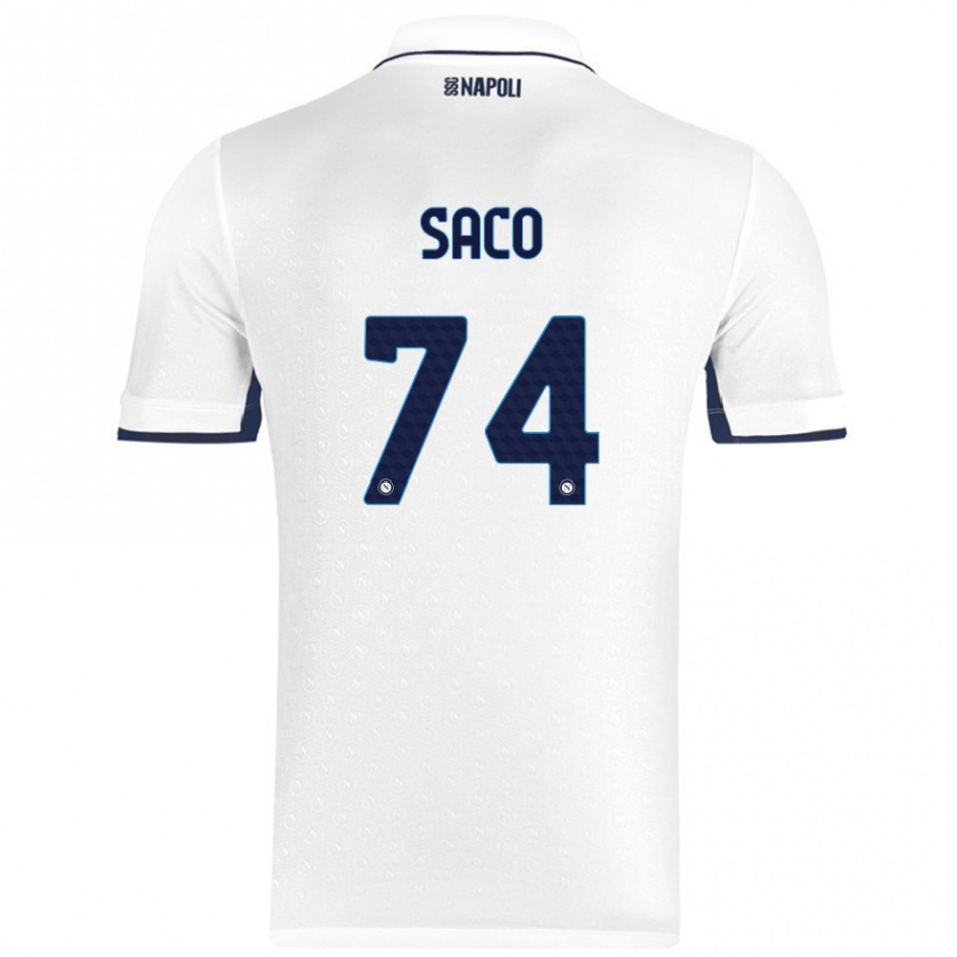 Niño Fútbol Camiseta Coli Saco #74 Blanco Azul Real 2ª Equipación 2024/25