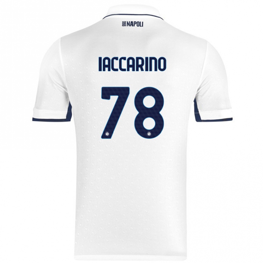 Niño Fútbol Camiseta Gennaro Iaccarino #78 Blanco Azul Real 2ª Equipación 2024/25