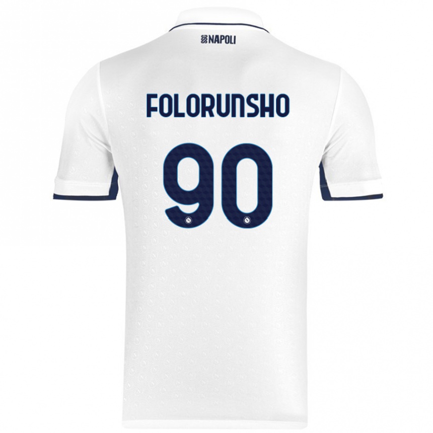 Niño Fútbol Camiseta Michael Folorunsho #90 Blanco Azul Real 2ª Equipación 2024/25