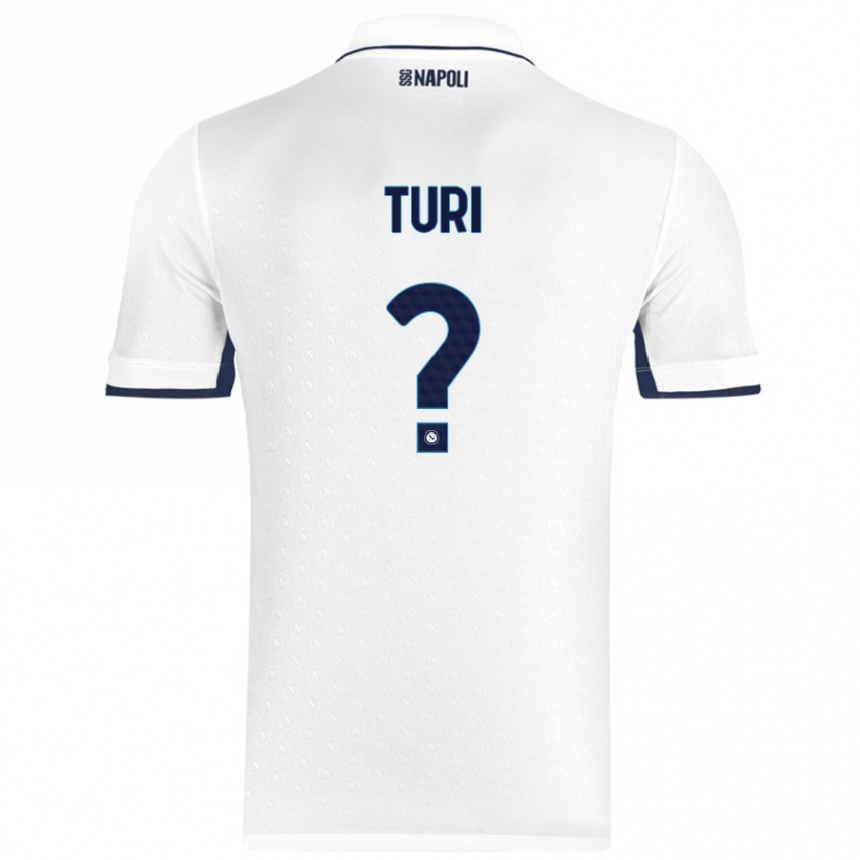 Niño Fútbol Camiseta Claudio Turi #0 Blanco Azul Real 2ª Equipación 2024/25