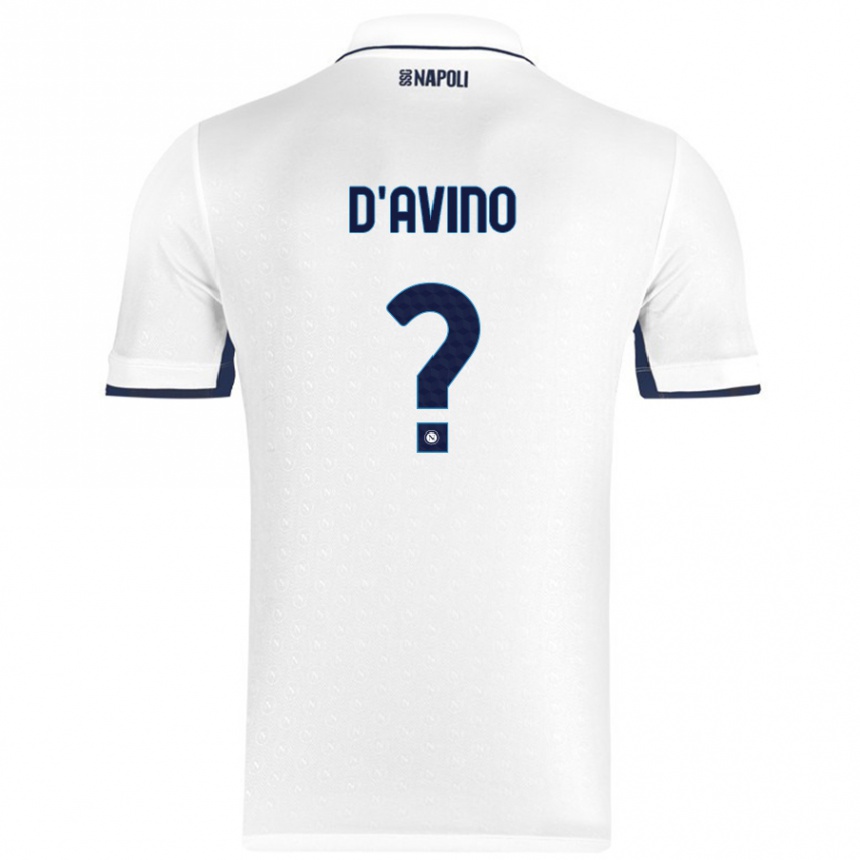 Niño Fútbol Camiseta Luigi D'avino #0 Blanco Azul Real 2ª Equipación 2024/25