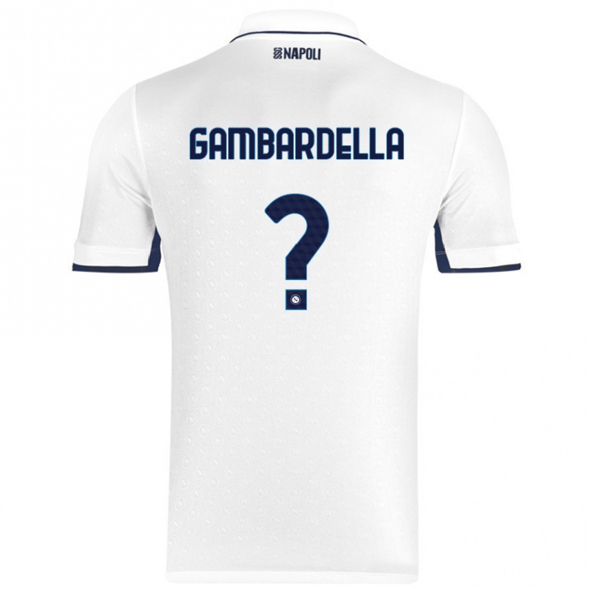 Niño Fútbol Camiseta Vittorio Gambardella #0 Blanco Azul Real 2ª Equipación 2024/25